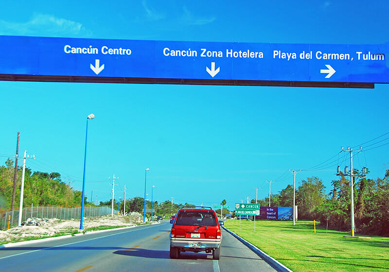 Airport road Cancun