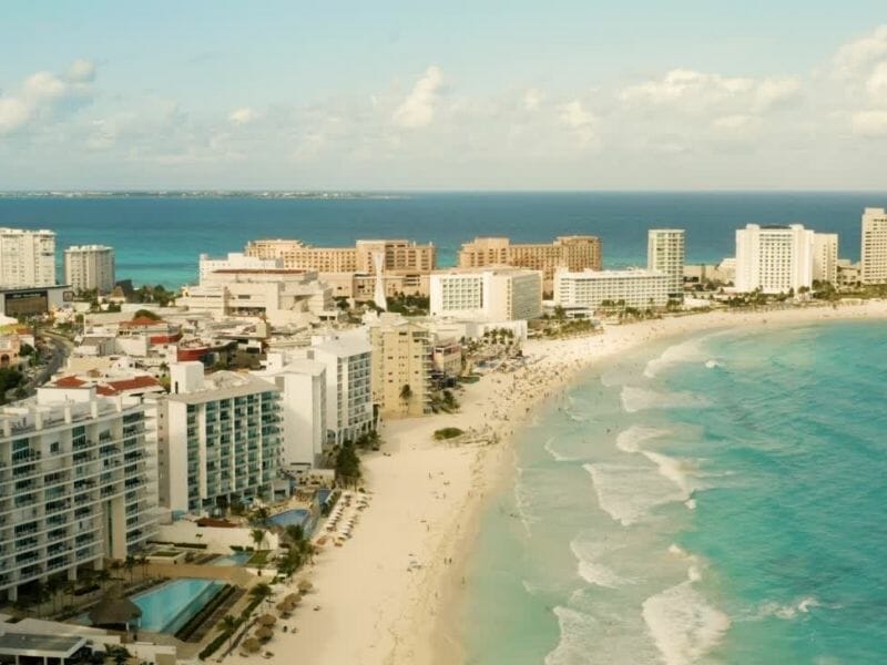 CANCUN beach hotels AERIAL VIEW