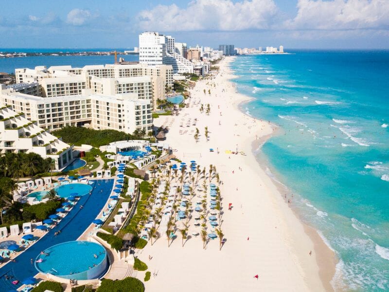Cancun Beach aerial view