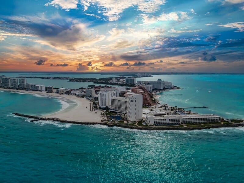 Cancun aerial view