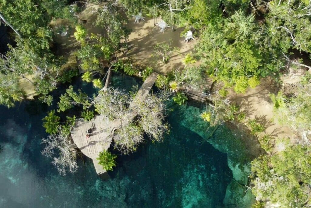 Cenote Corazon aerial view