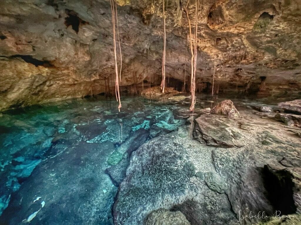 Underground Cave Cenote with stalactites