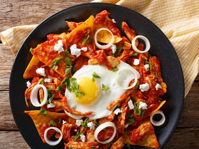 Chilaquiles traditional Mexican food
