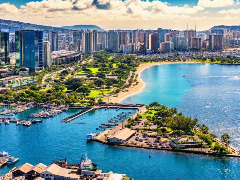 Aerial view of Honolulu, Hawaii