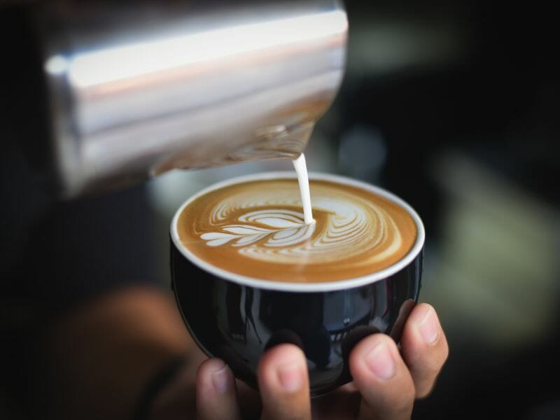 coffe cappuccino pouring