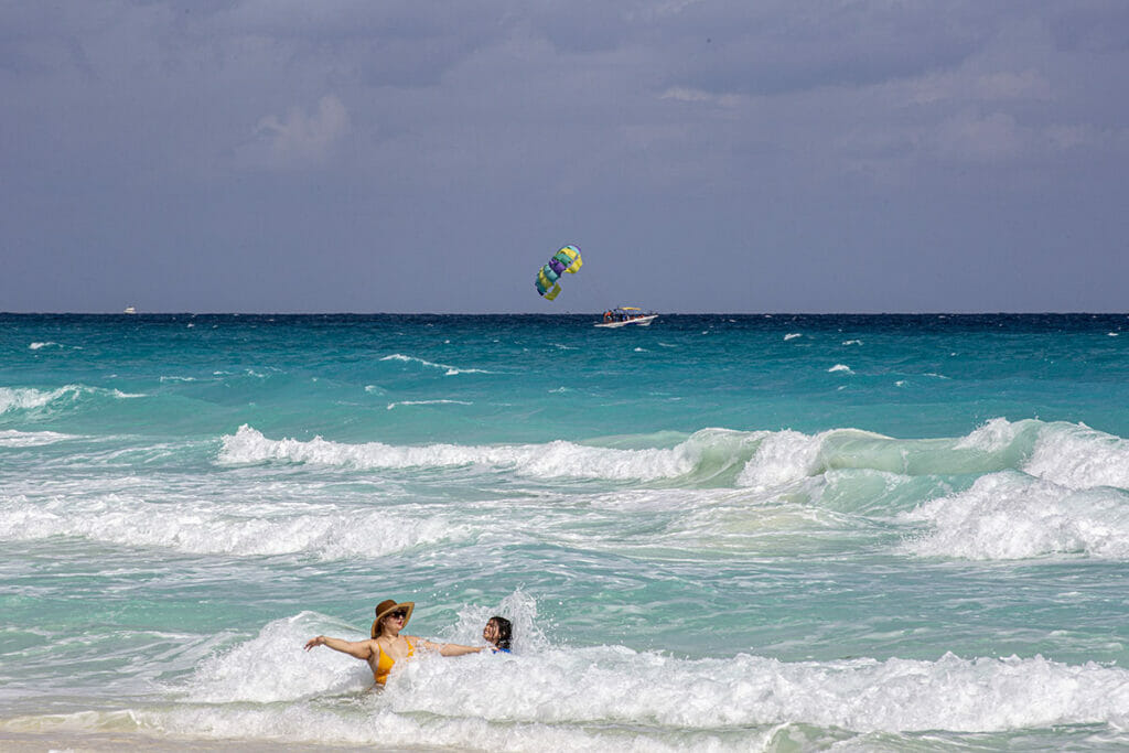 People swimming in cancun