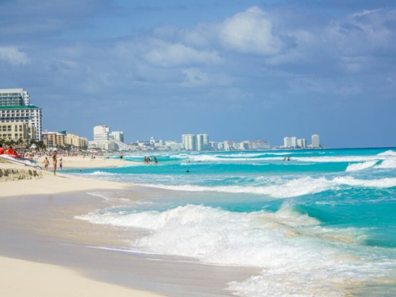 Rough Sea on Cancun Beach