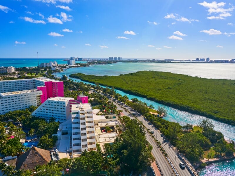 Cancun aerial view