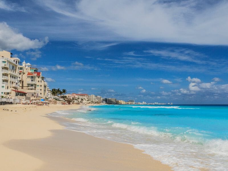 Cancun hotel zone beach