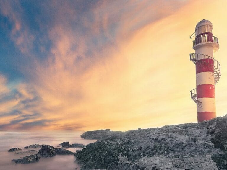 Cancun Lighthouse at sunrise