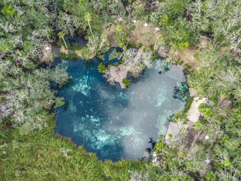 Cenote Corazon Aerial View