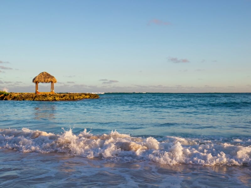 Punta Cana beach and tiki house