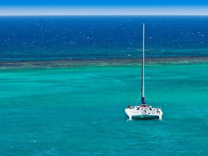 Catamaran at sea