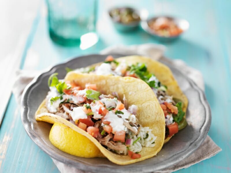 Carnitas tacos serving