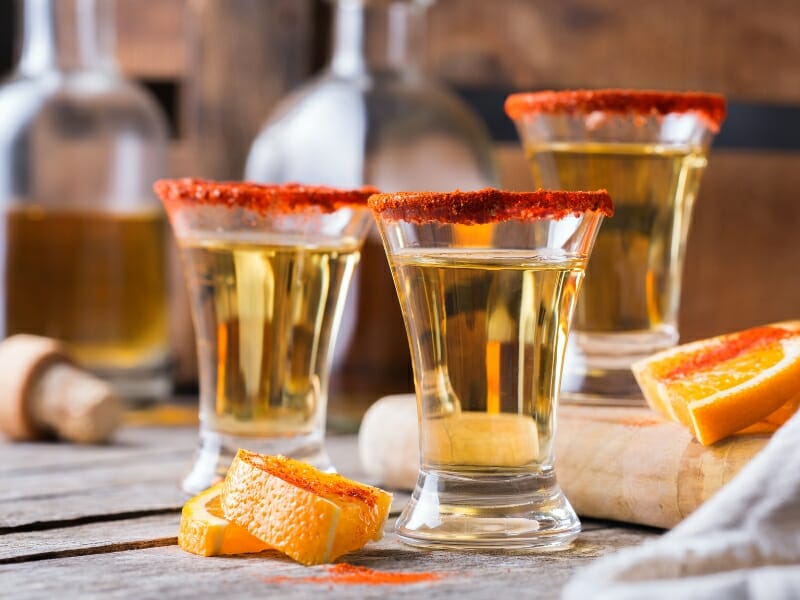 Mezcal drinks on the table