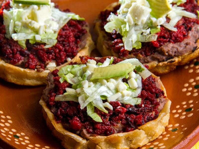 Mexican chorizo sopes