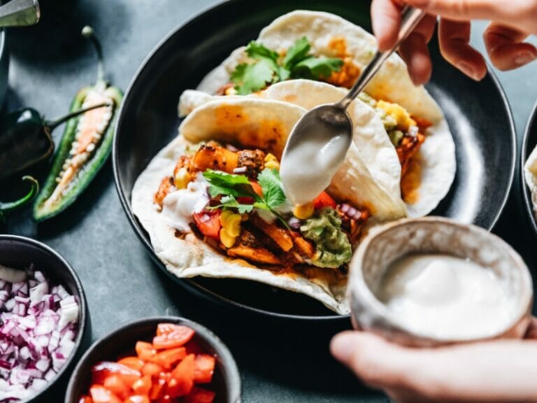 Mexican vegan tacos filling