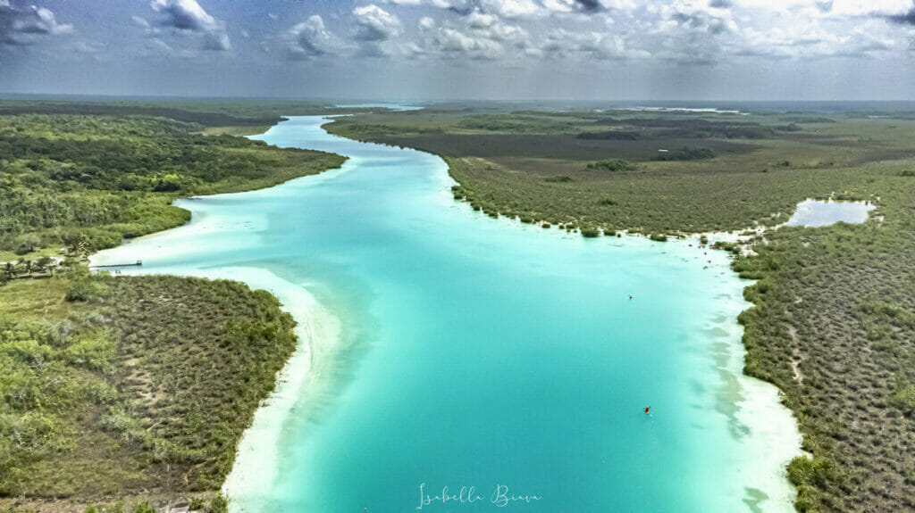 Bacalar canal Drone view