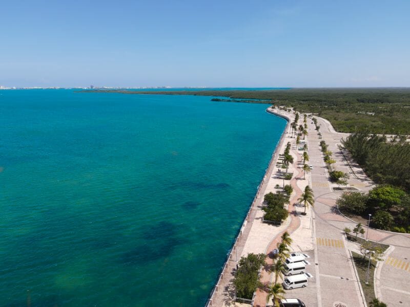 Cancun Malecon Tajamar aerial view