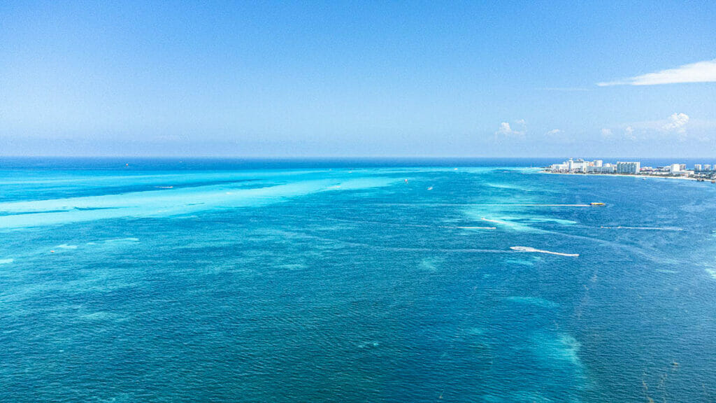 Cancun blue sea water