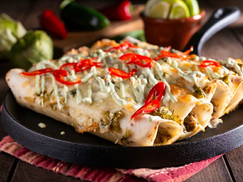 Enchiladas in a pan