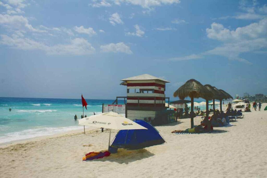 Cancun beach on a sunday