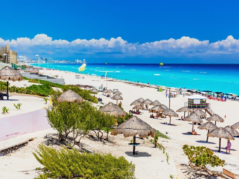 Cancun beach on Riviera Maya
