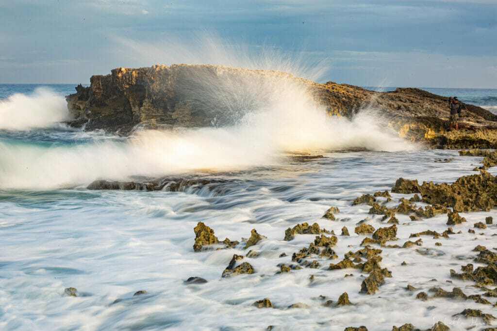 Ocean waves on the beach in Cozumel
