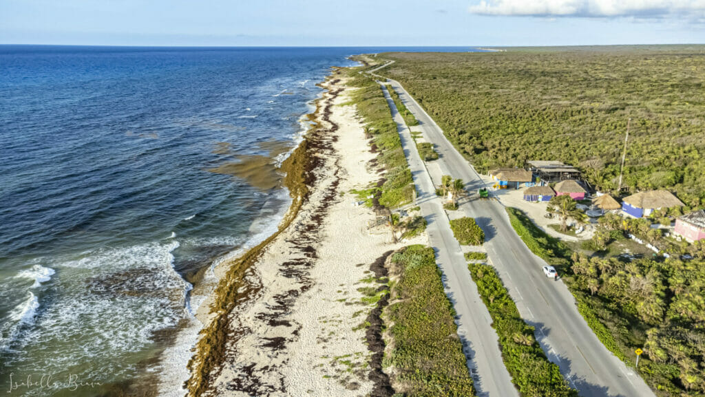 Cozumel road views from the drone