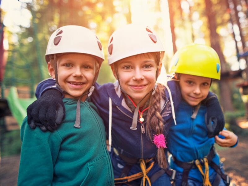 Kids in full gear