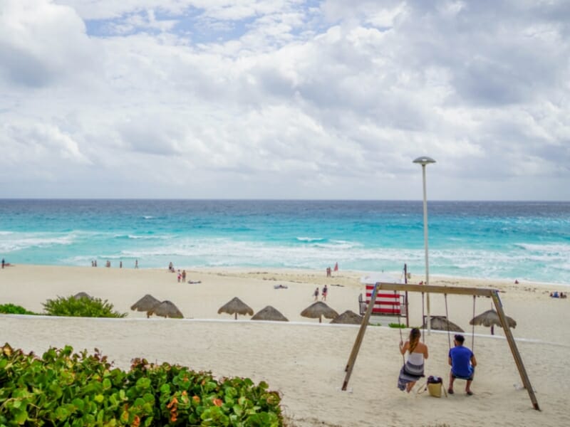 couple on the beach in Cancun