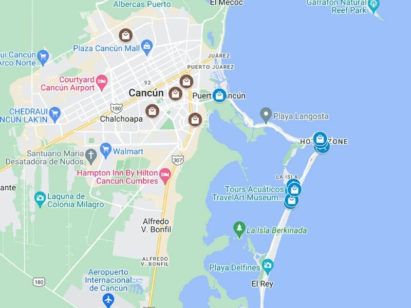 Cancun Shopping Map