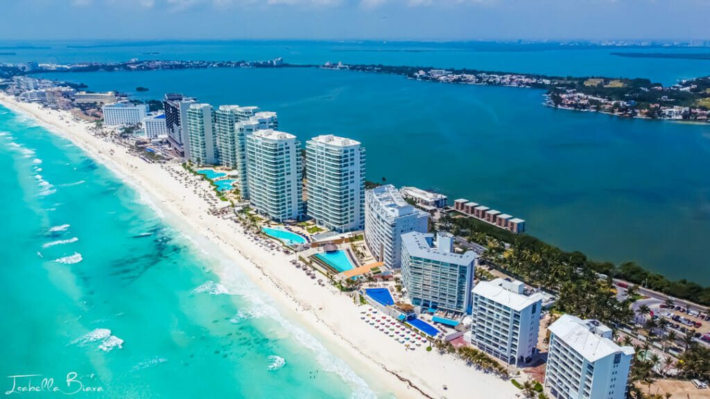 Cancun beach and Lagoon