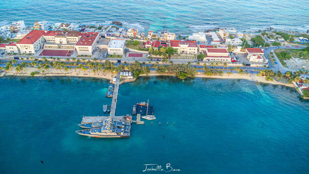 Isla Mujeres aerial view.