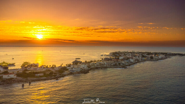 Playa Norte Isla Mujeres during sunset.