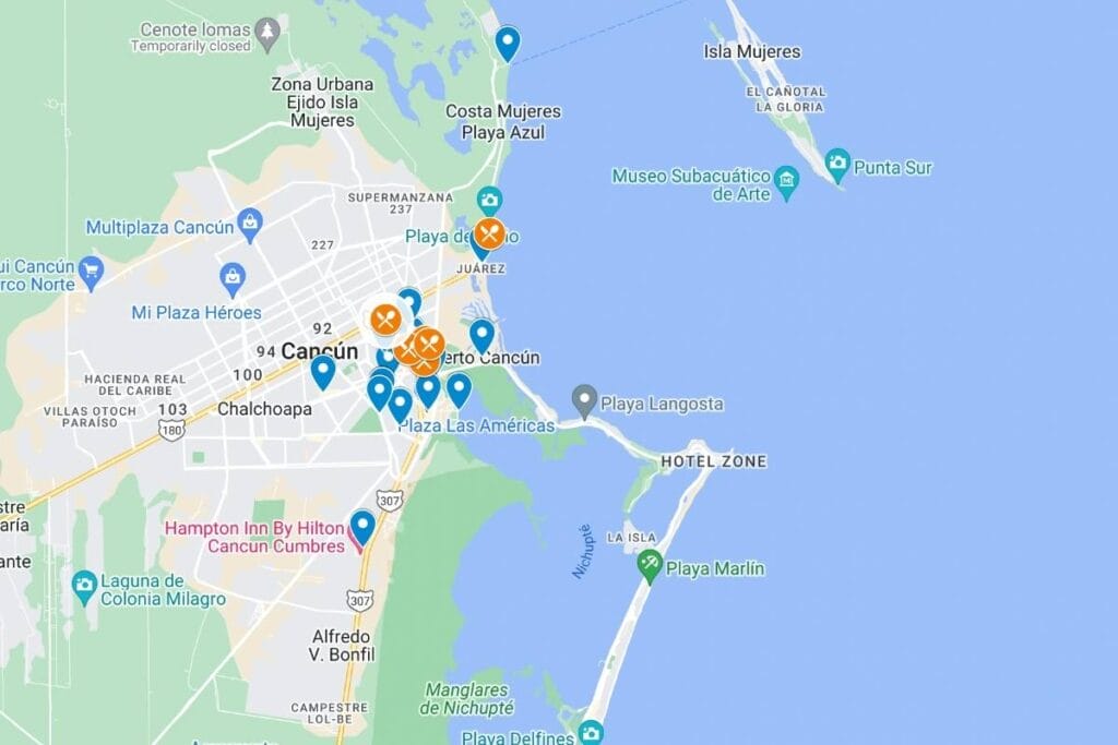 Cancun Downtown Map