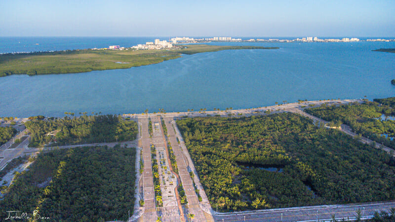 Malecon Tajamar lagoon nichupte Drone view