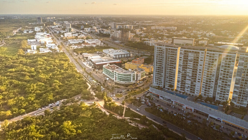 Cancun Avenida Bonampak Aerial view