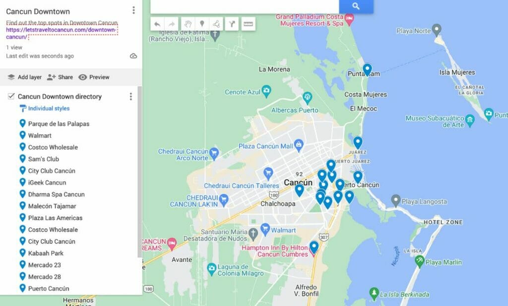 Cancun Downtown Area