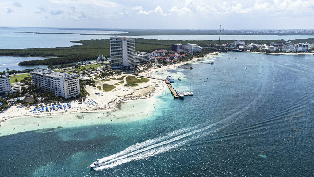 Cancun aerial view.
