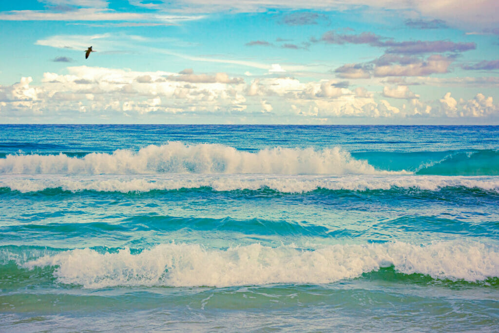 Beach waves in Cancun