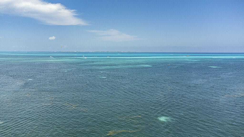 Drone view of Cancun beach