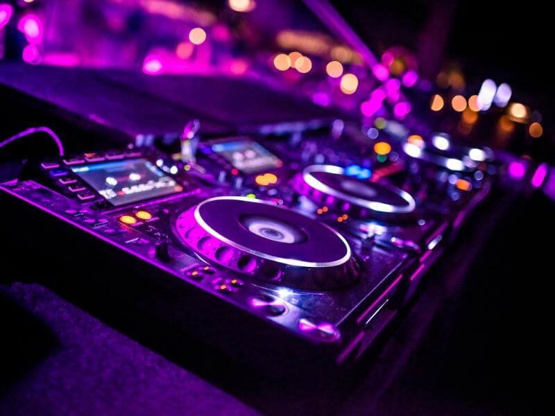 Mixing table of DJ