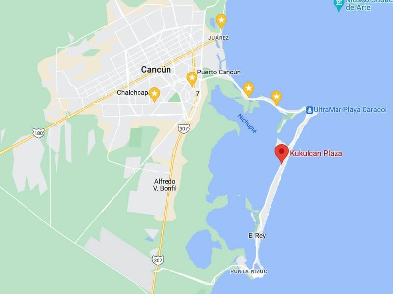 Plaza Kukulcan Cancun Map