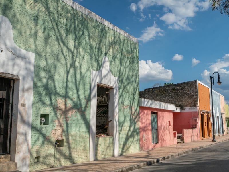 Colorful buildings in a street in Valladolid