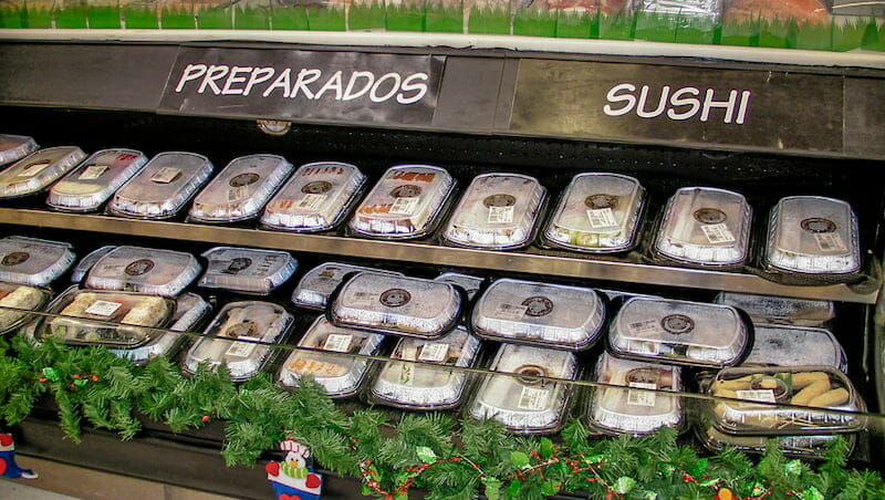 View of the sushi section 