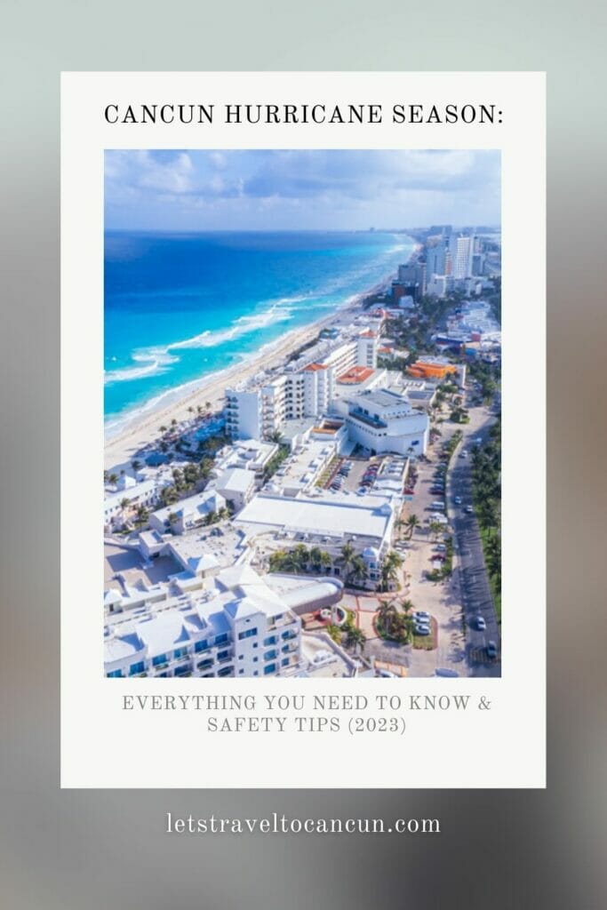 Cancun Hurricane Season Pin - view of Cancun beach.