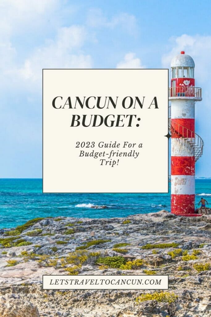 View of a lighthouse in Cancun.