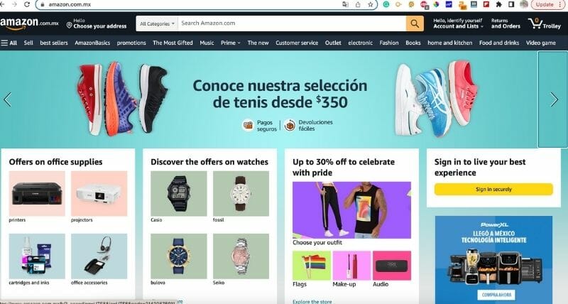 Amazon.com.mx in English