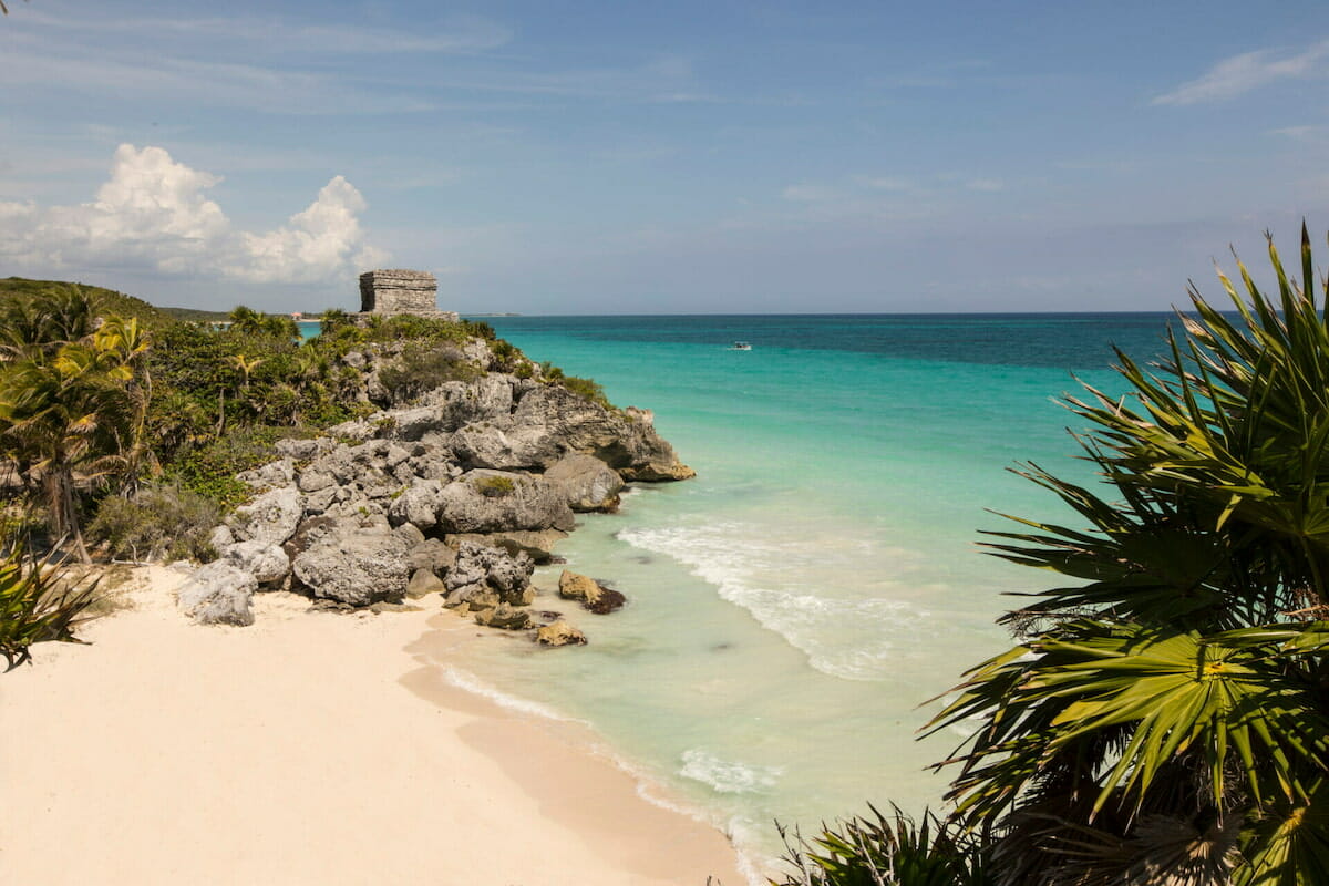 View of the Tulum archaeological site.